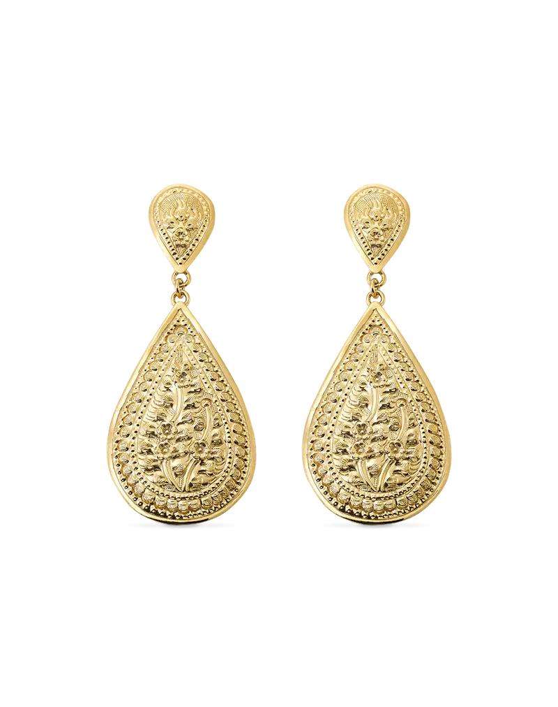 Pendientes Traviata Gota, plata dorada