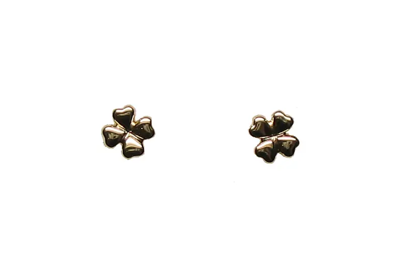 Pendientes trébol de oro amarillo de 18K