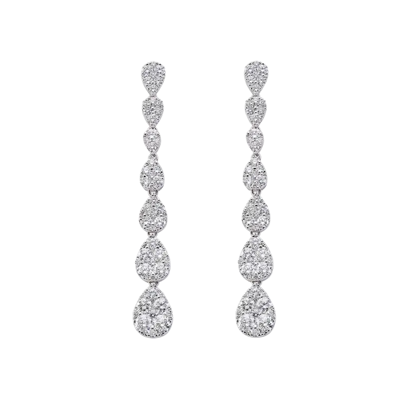 Pendientes Tresor diamantes, oro blanco