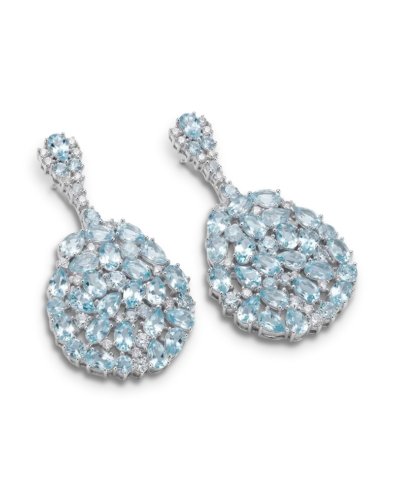 Pendientes Vivaci topacios azules, plata