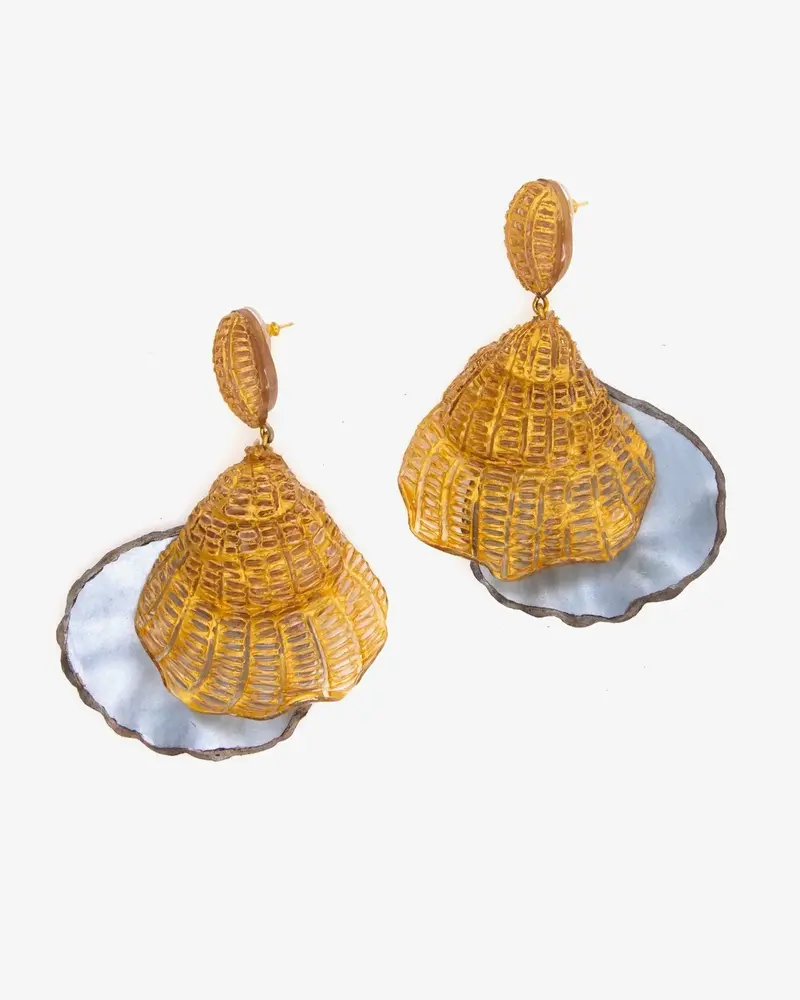 Pendientes XL conchas de resina