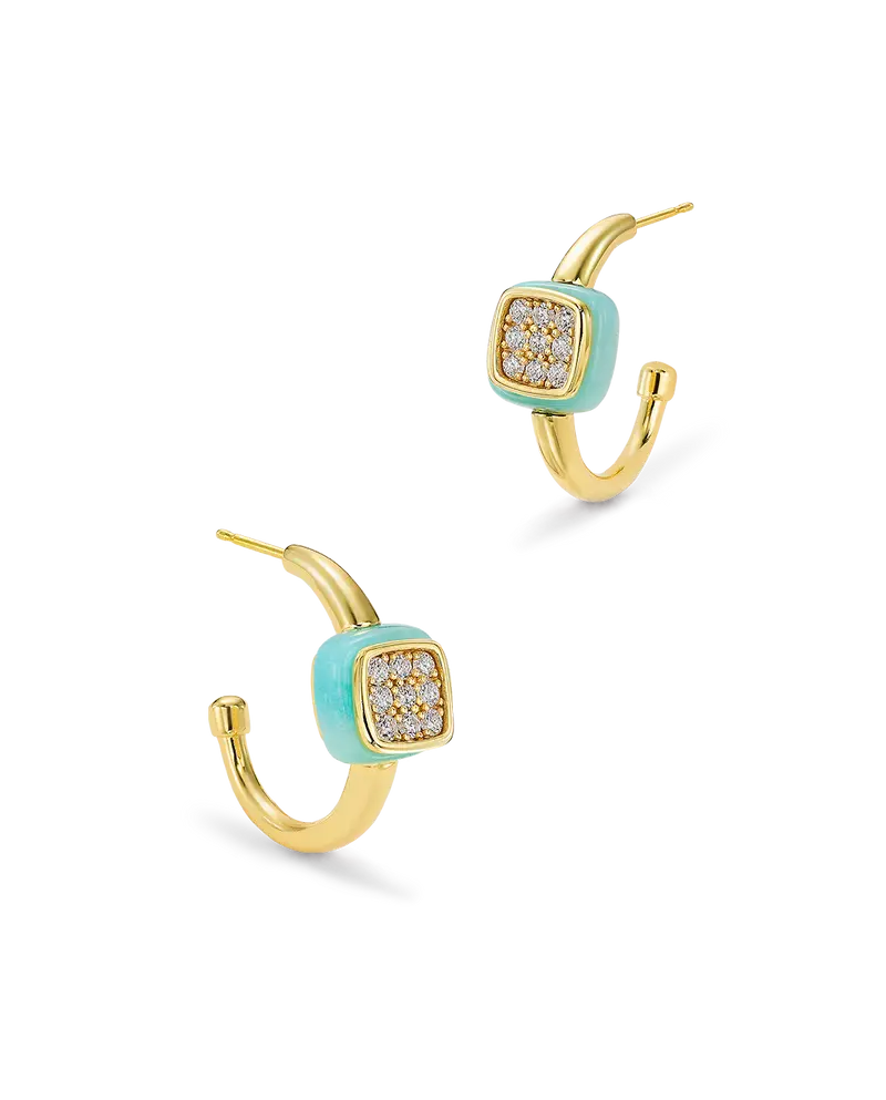 Pendientes Zid amazonita, plata dorada