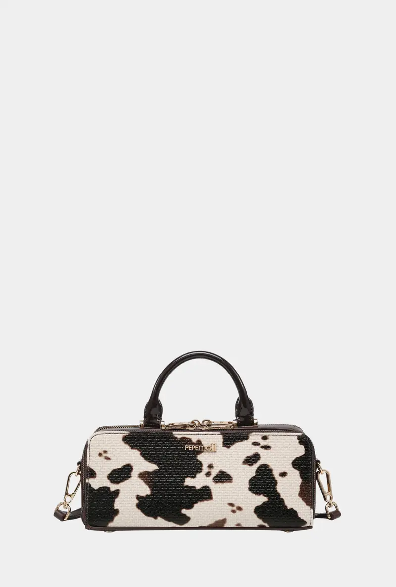 Pepe Moll Bolso De Mano Con Bandolera Isis Marrón Animal Print