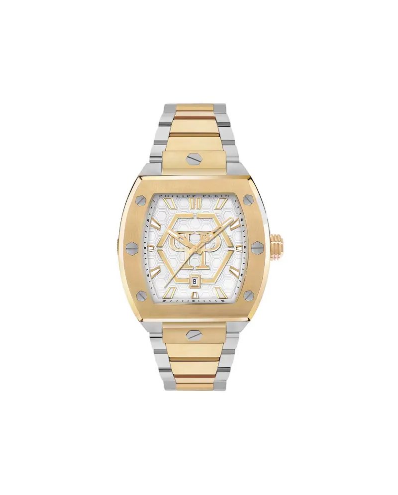 Philipp Plein Reloj de hombre The hexagon phantom PWPUA0925 B2 de acero y correa bicolor oro