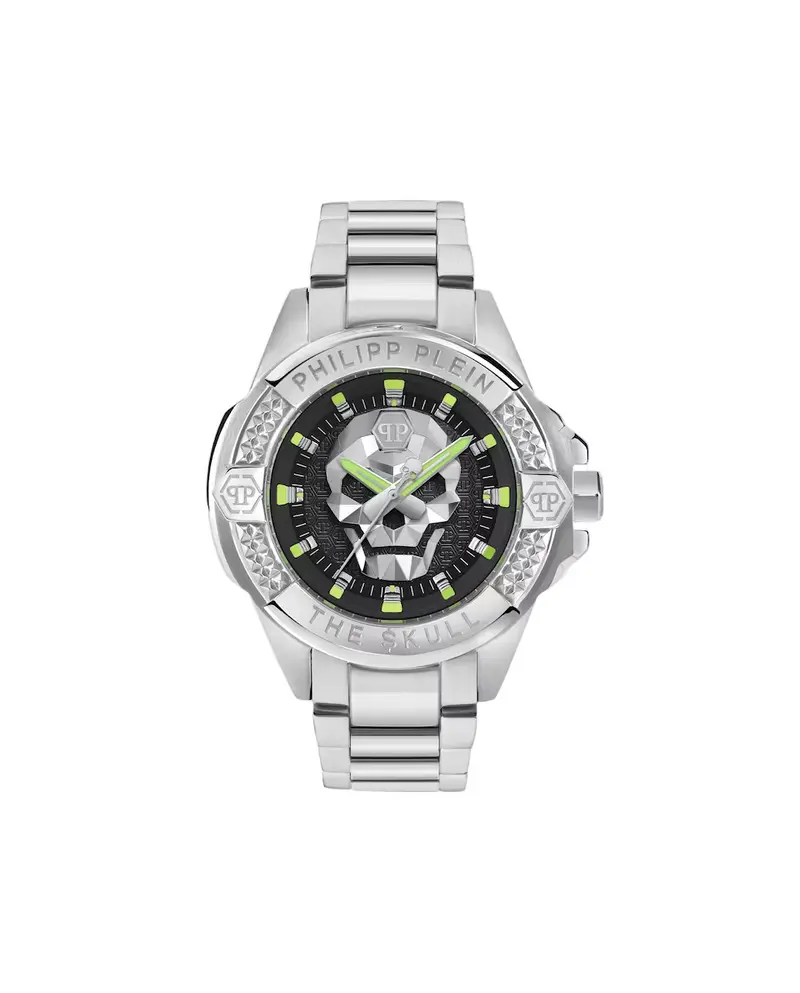 Philipp Plein Reloj de hombre The $kull PWAAA2725 B2 de acero y correa plateada/gris