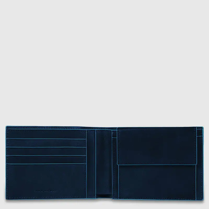 PIQUADRO BILLETERA CON MONEDERO BLUE SQUARE