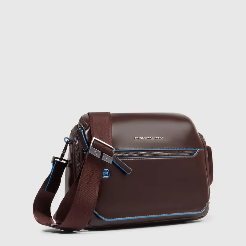 PIQUADRO BOLSO BANDOLERA SIMPLE HORIZONTAL BLUE SQUARE