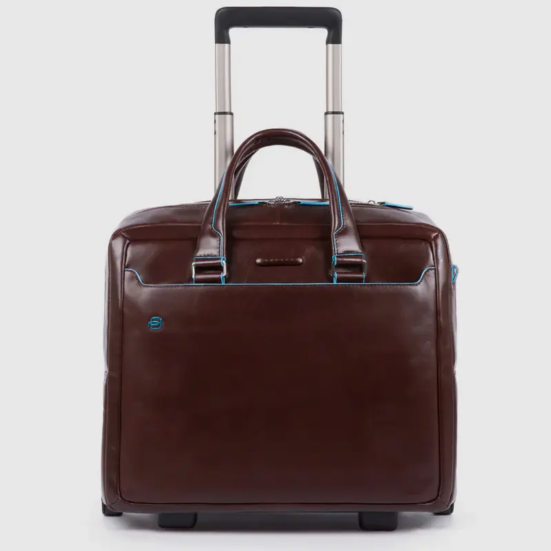 PIQUADRO Trolley piloto de piel para portátil 15,6" BLUE SQUARE
