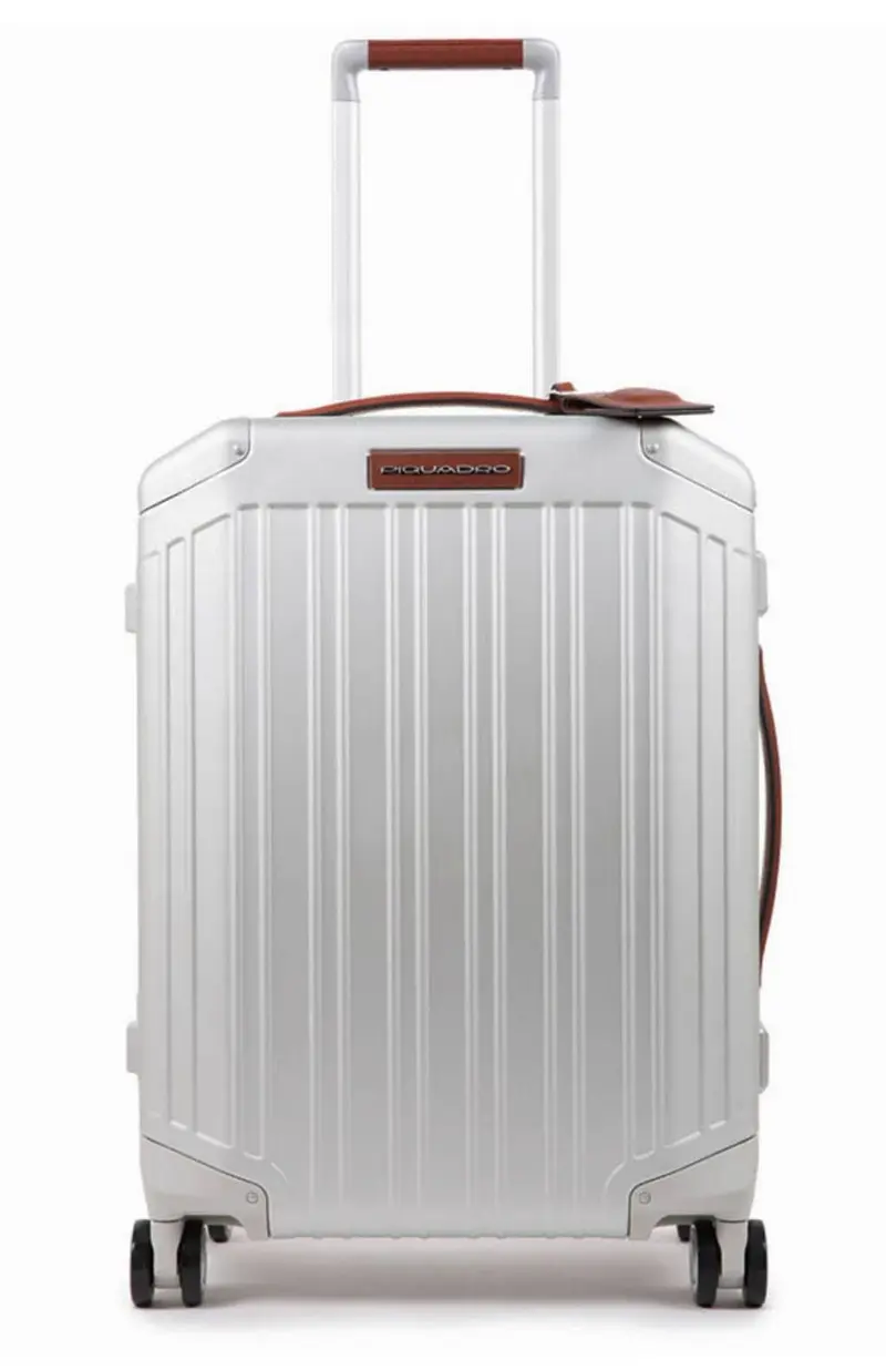 PIQUADRO TROLLEY RIGIDO DE CABINA 55CM PQ-ALU - COLLEZIONE ALUMINIO