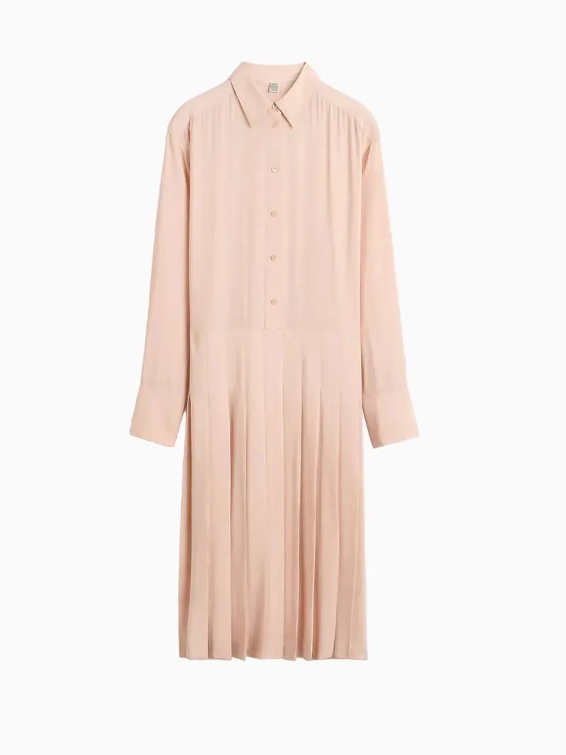 Pleated shirtdress