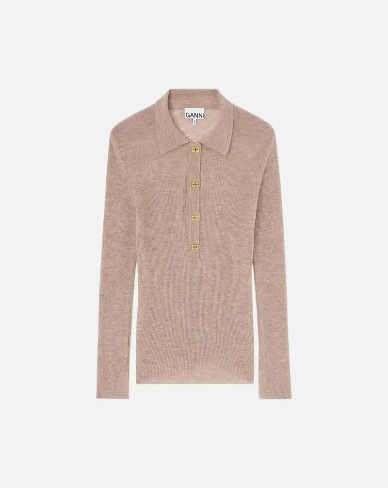 Polo de lana fina Ganni