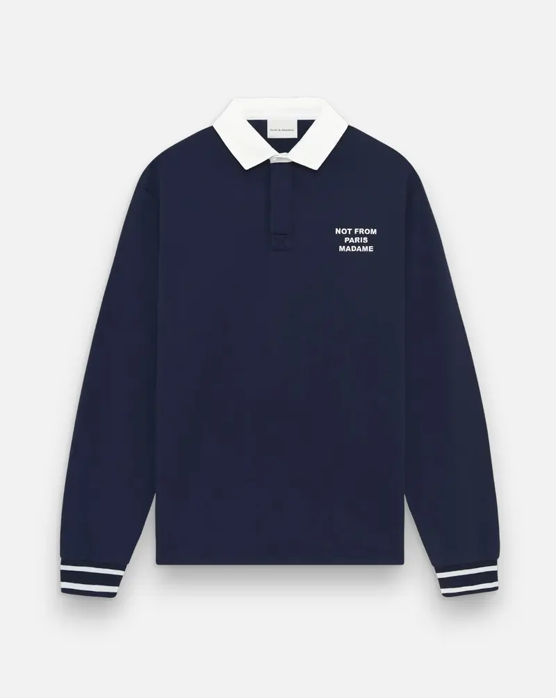 Polo Drôle de Monsieur Slogan Longsleeve Polo