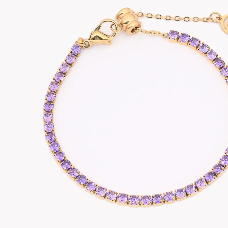 Pulsera acero inoxidable brillis morada