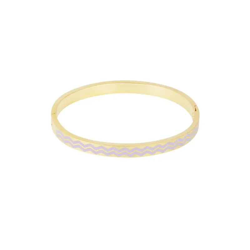 Pulsera acero rígida geométrica malva acabado oro - mbyou