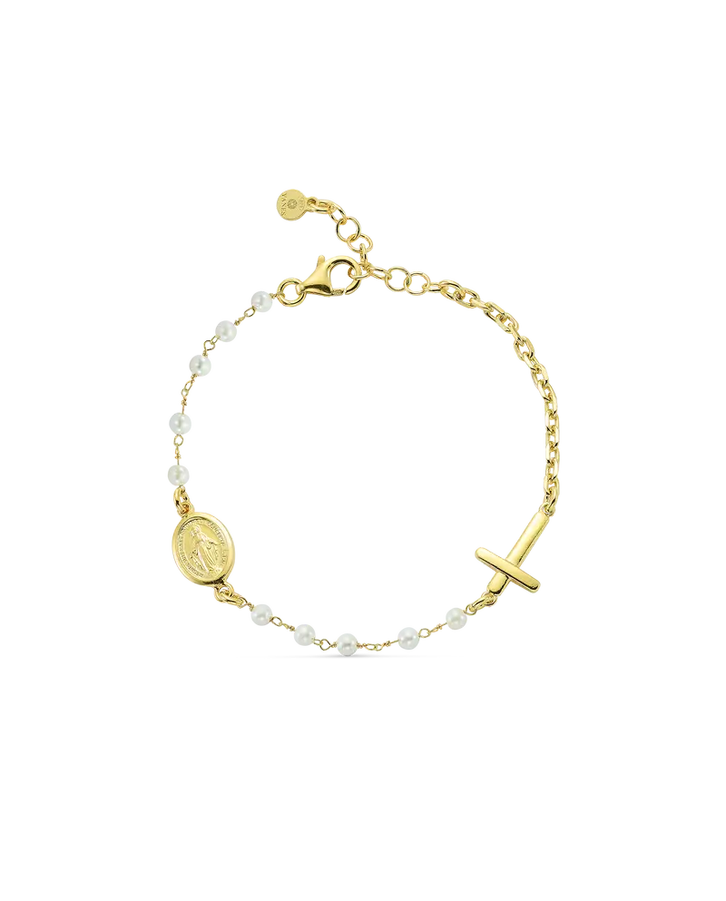 Pulsera Amira, plata dorada