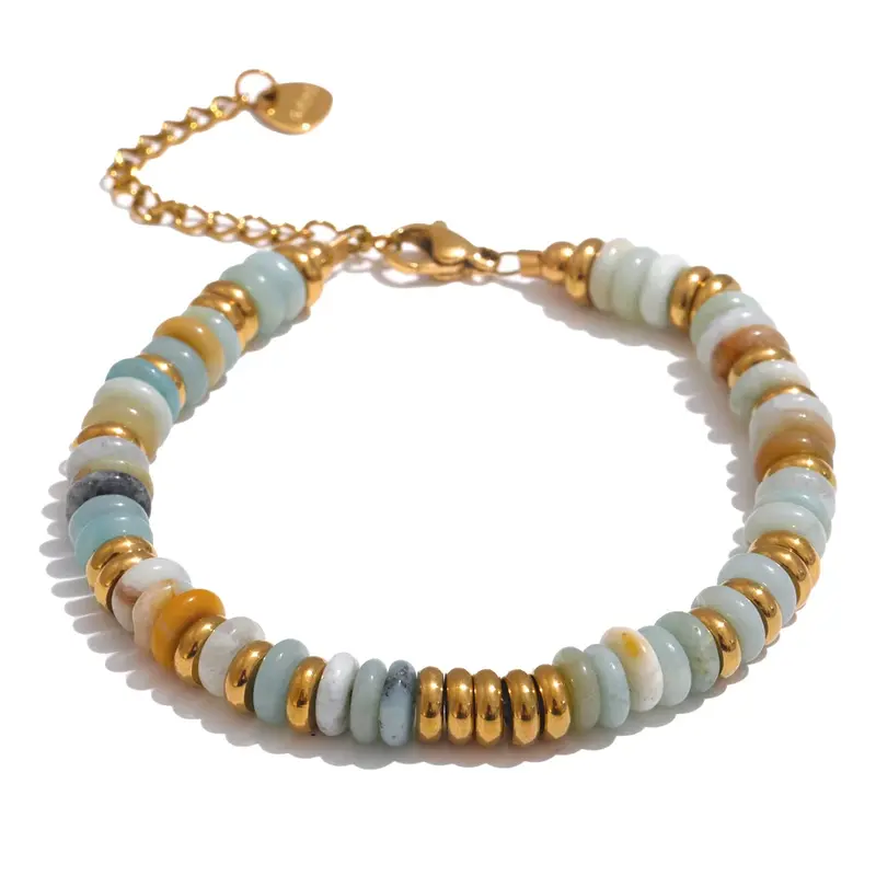 Pulsera con piedra Natural de acero inoxidable