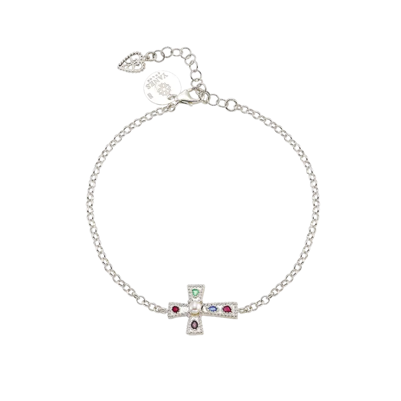 Pulsera Cruz Guadamur, plata