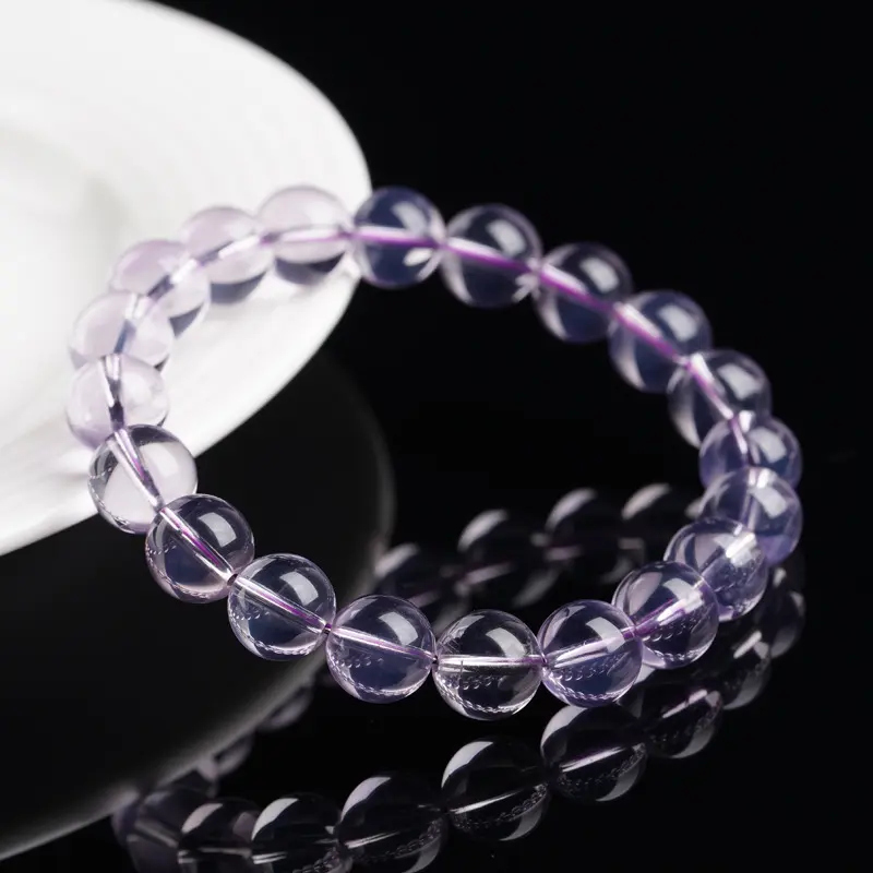 Pulsera de Cuentas de Cristal de Jade Púrpura Natural