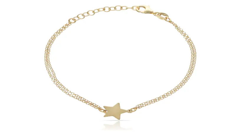 Pulsera de Estrella en Plata de Ley con Baño de Oro de 18K