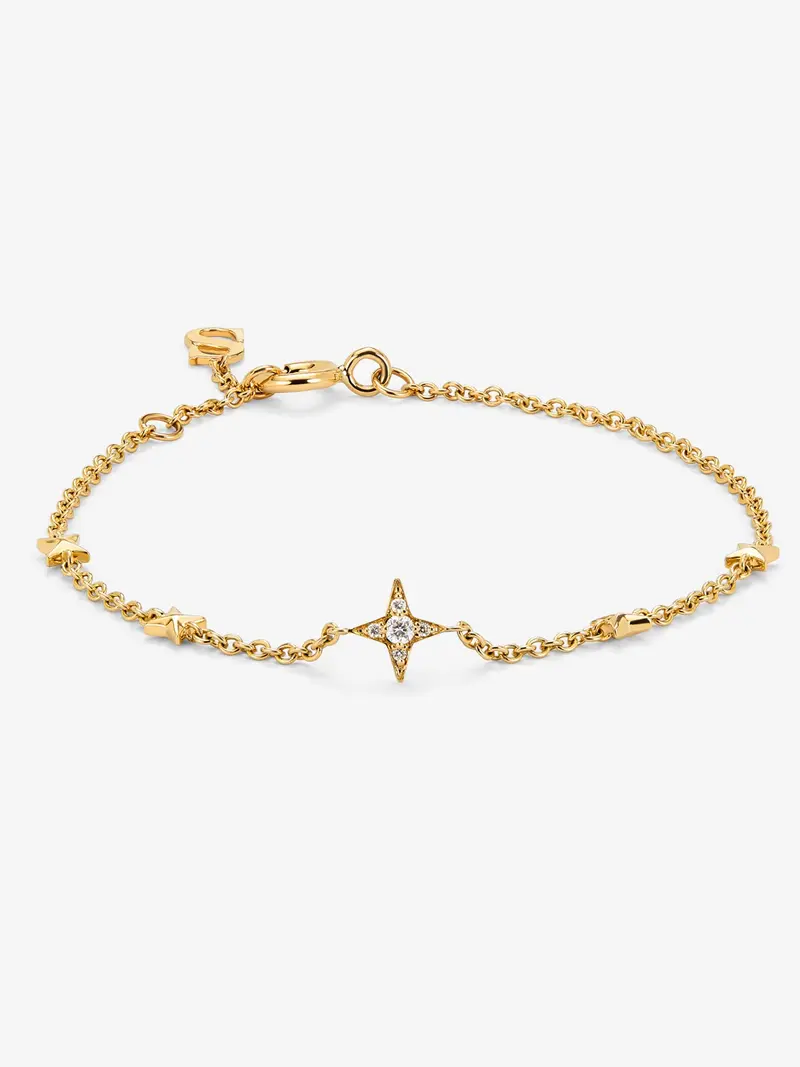 Pulsera de oro amarillo de 18K con 5 diamantes en talla brillante con un total de 0,04 cts
