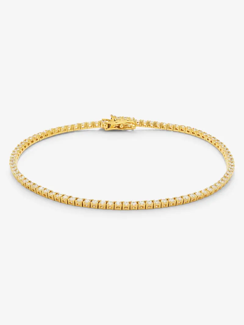 Pulsera de oro amarillo de 18K con diamantes en talla brillante con un total de 1,6 cts