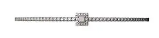 Pulsera de oro blanco de 18K con diamante en talla princesa de 0,16 cts y diamantes en talla brillante con un total de 0,67 cts
