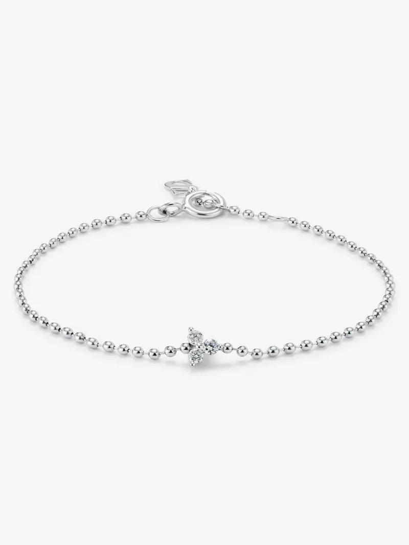Pulsera de oro blanco de 18K con diamantes blancos en talla brillante de 0,18 cts
