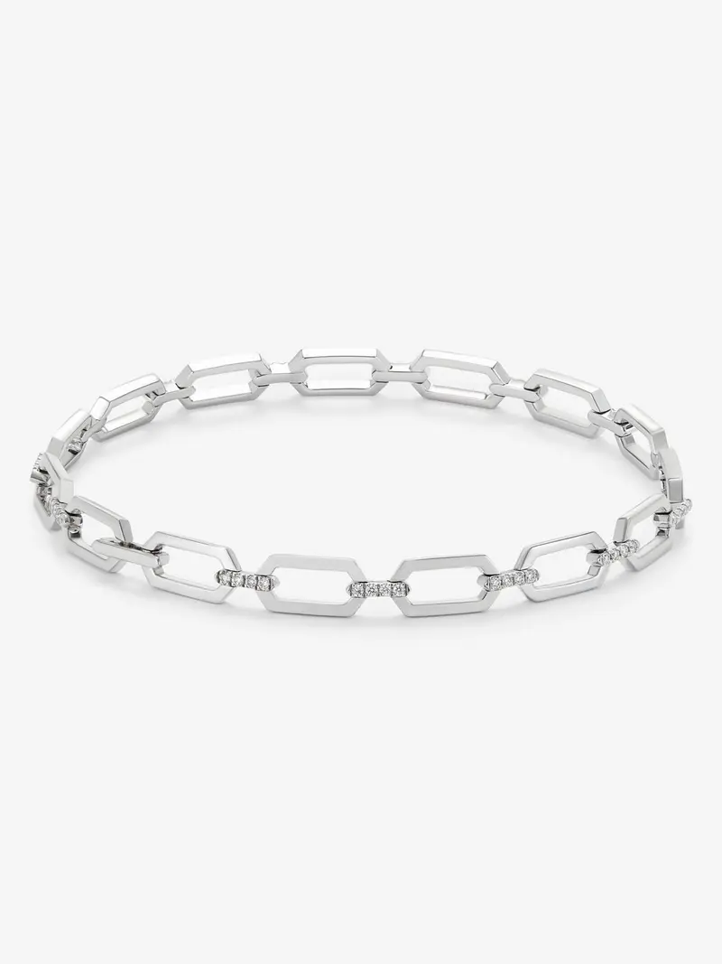 Pulsera de oro blanco de 18K con diamantes blancos en talla brillante de 0,3 cts