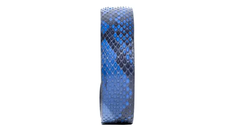 Pulsera de Pitón Natural - Azul Eléctrico y Carbón (2 cm)