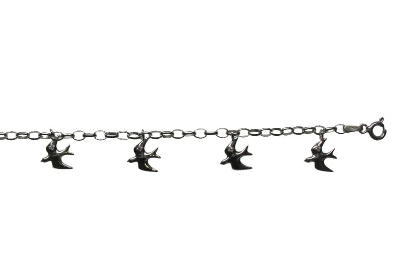 Pulsera de plata 925 con 7 diamantes en talla brillante con un total de 0,05 cts