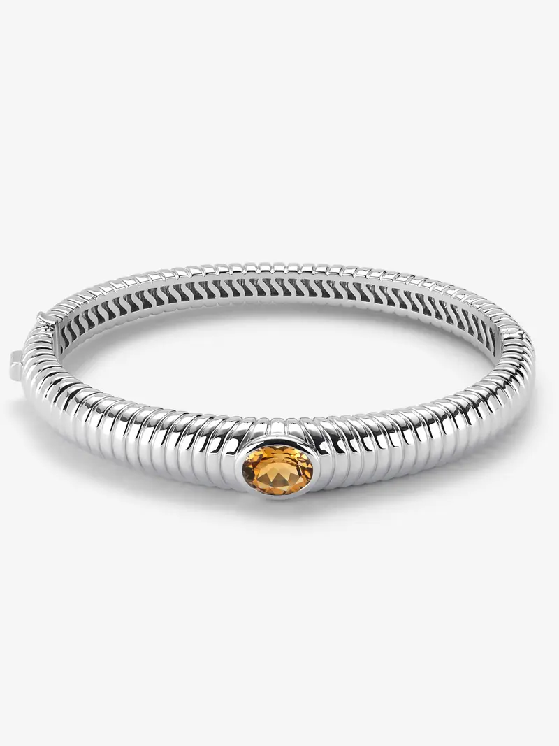 Pulsera de plata 925 con cuarzo citrino