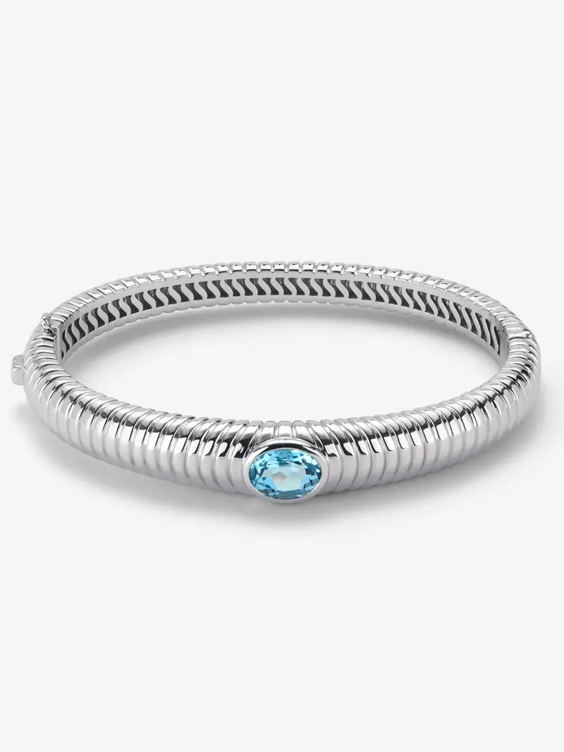 Pulsera de plata 925 con topacio azul swiss