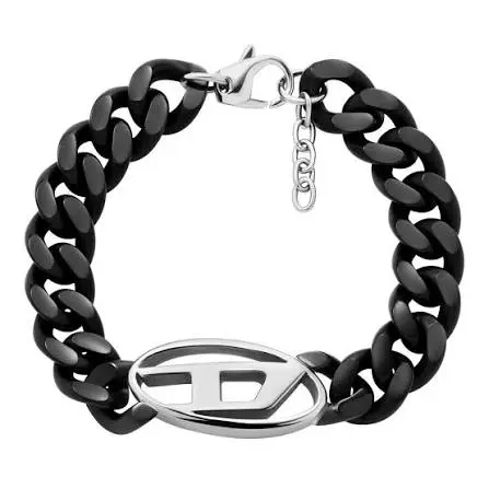 Pulsera Diésel Óvalo D Logo NegroDX1611931