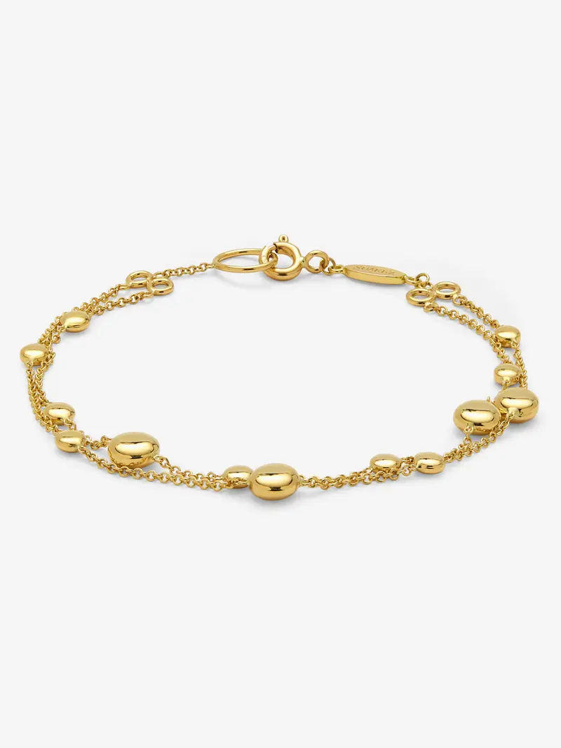 Pulsera doble de oro amarillo de 18K