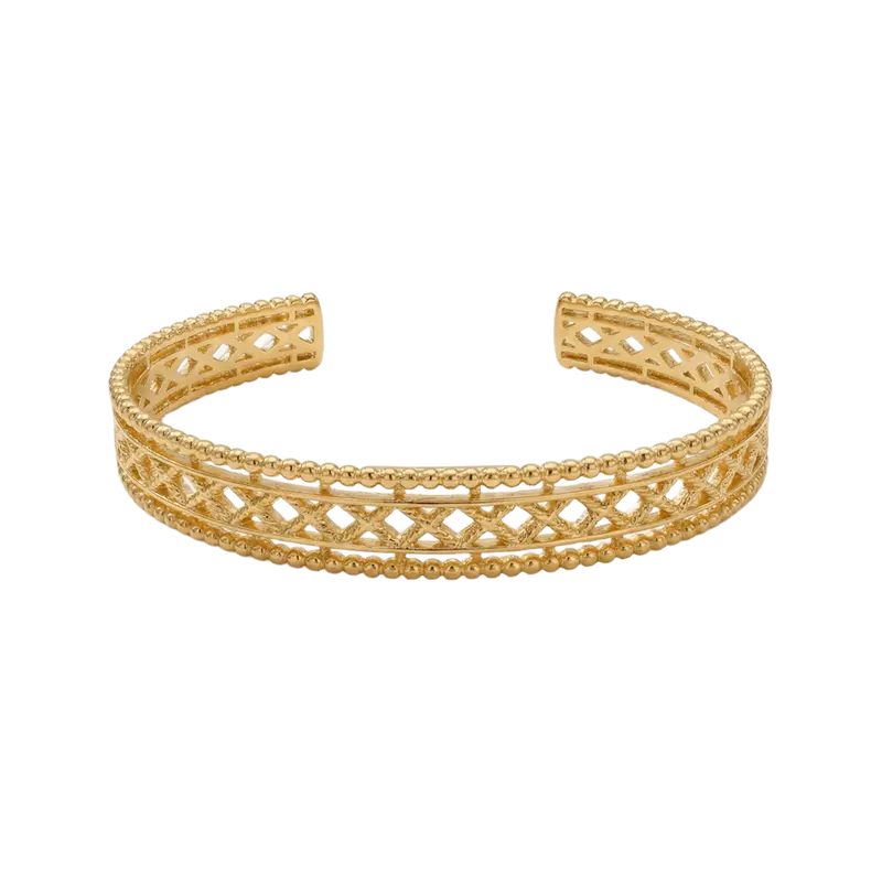 Pulsera filigrana plata de ley y baño de oro 18K