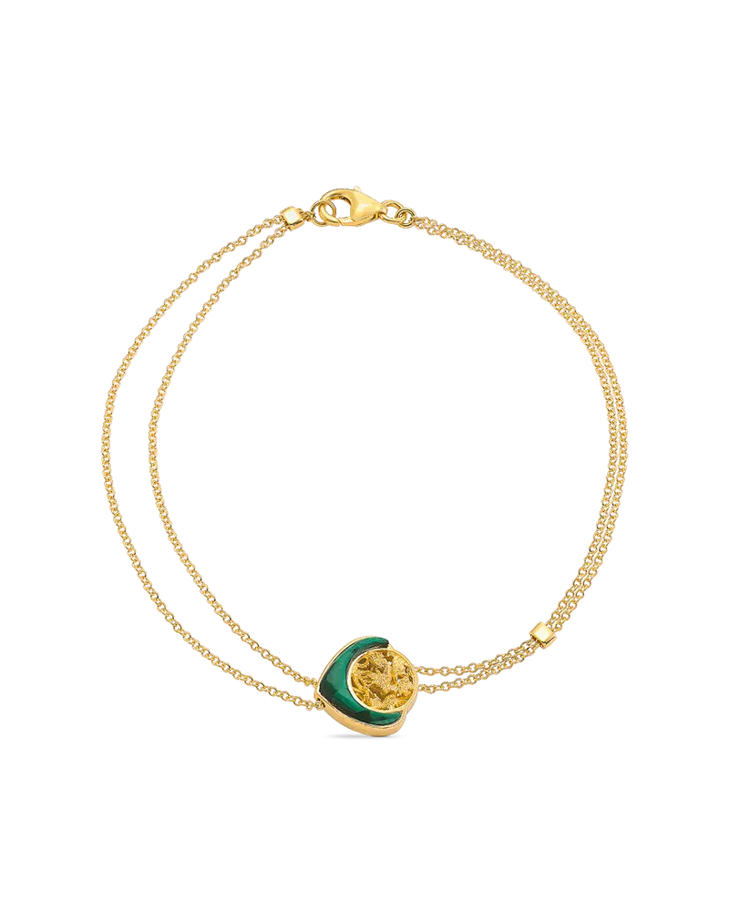 Pulsera Fine malaquita, oro