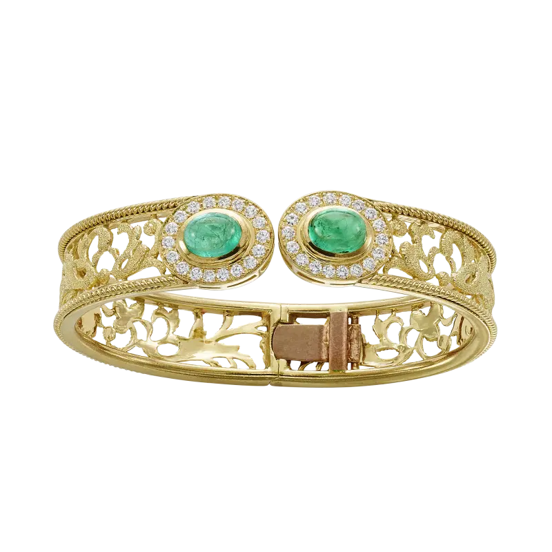 Pulsera Generalife esmeraldas y diamantes, oro