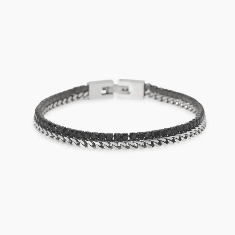 Pulsera Kidult con cadena franco y cadena de cristales 831118