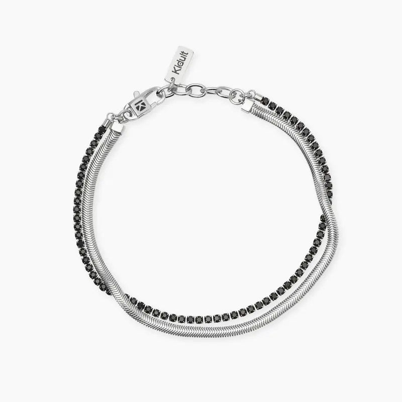 Pulsera Kidult con cadena snake y tenis de cristales 831100