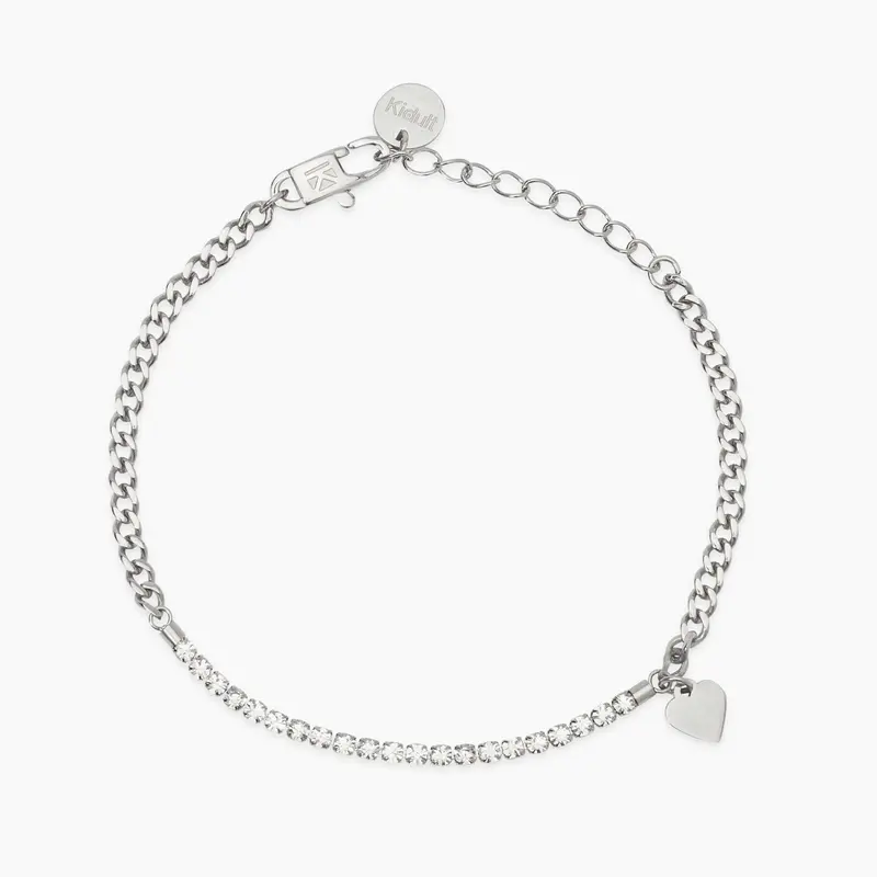 Pulsera Kidult con tenis de cristales y corazón 831068
