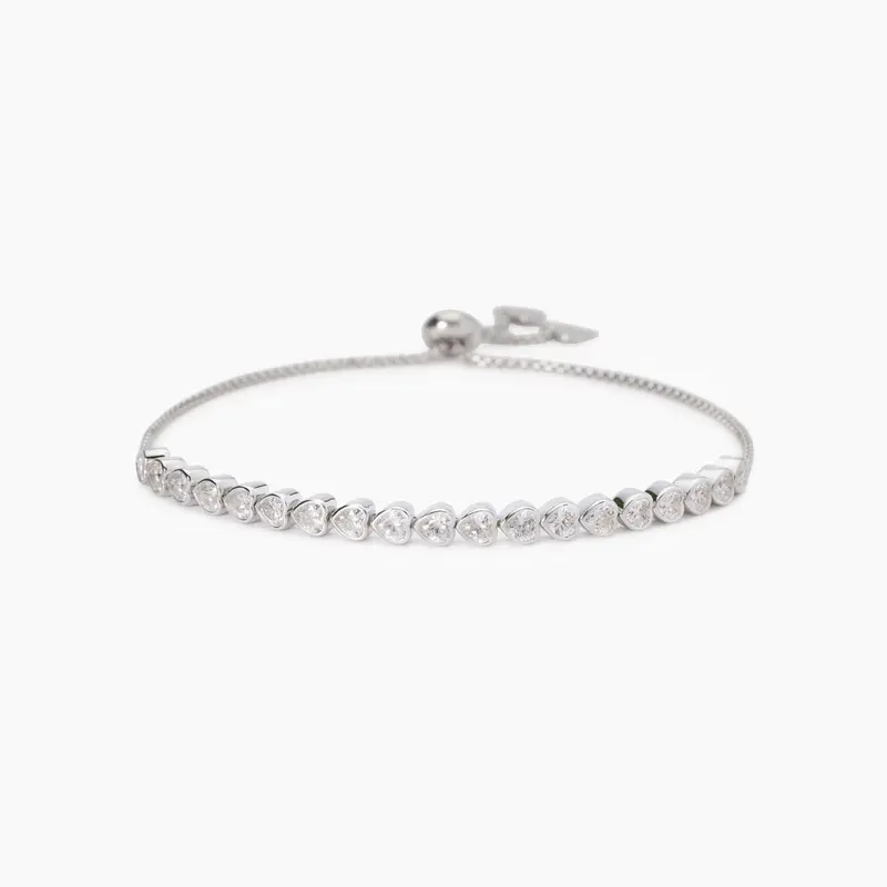 Pulsera Mabina de tenis de circonitas talla corazón Pensamiento maravilloso 533902