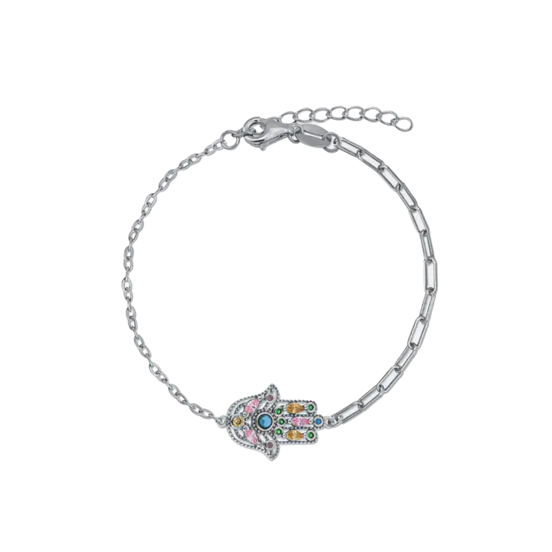 Pulsera plata Mano de Fátima
