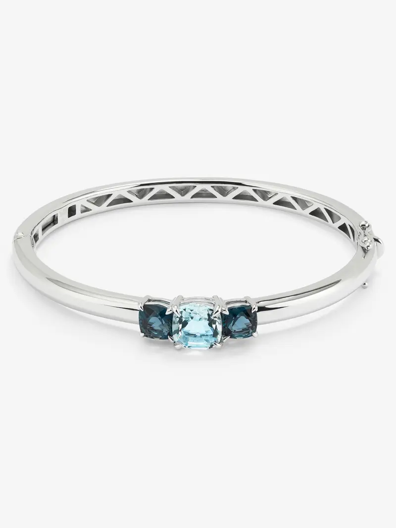 Pulsera rígida de plata 925 con topacios