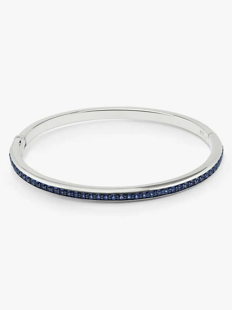 Pulsera rígida de plata 925 con zafiros
