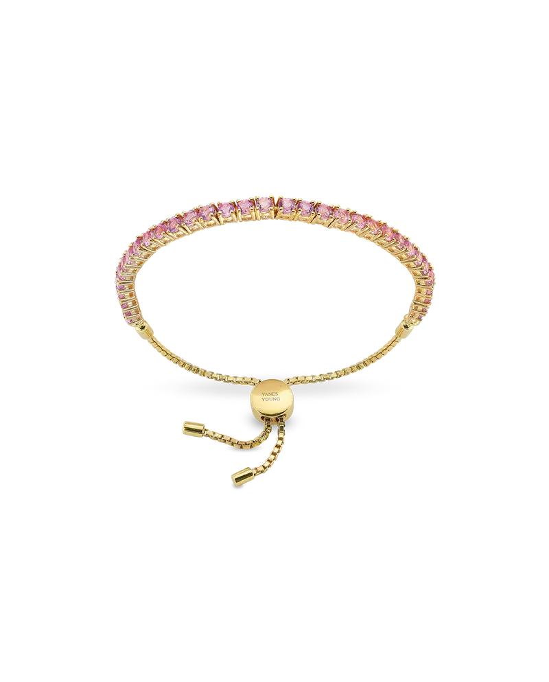 Pulsera Riviere amatista, plata dorada