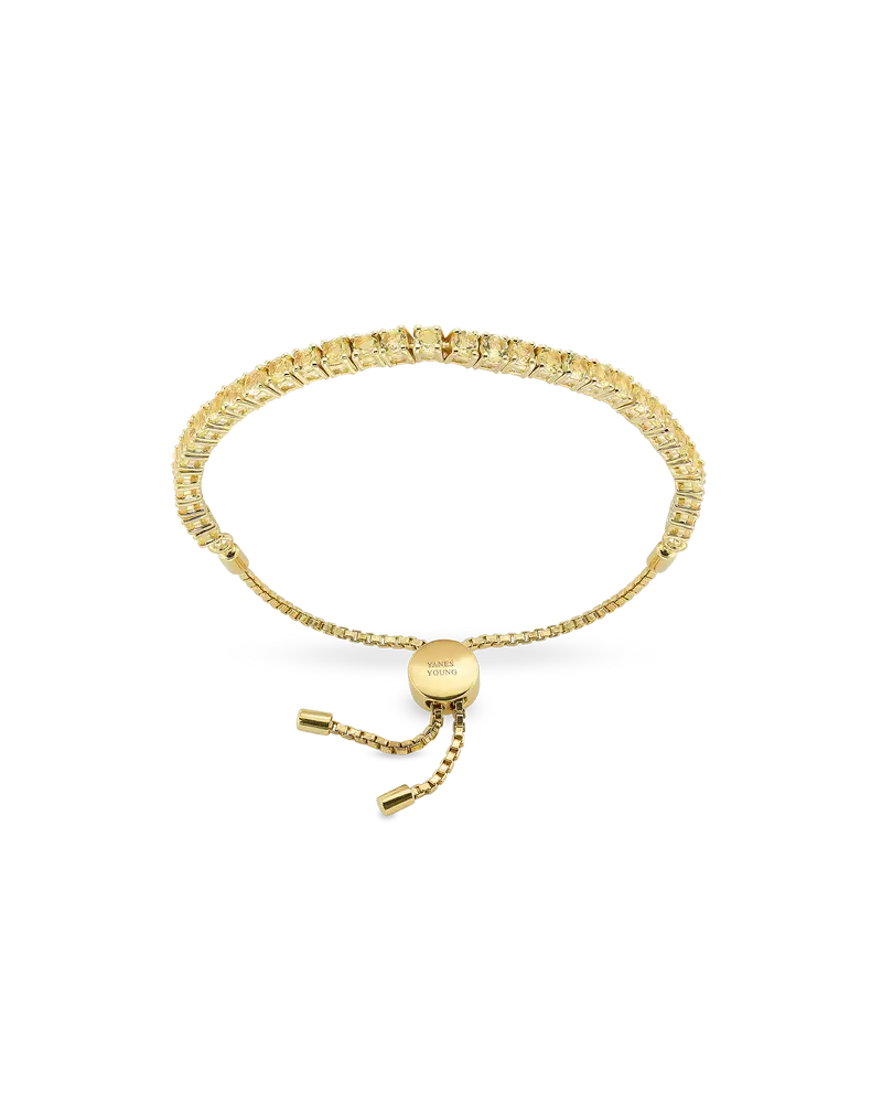 Pulsera Riviere cuarzo limón, plata dorada