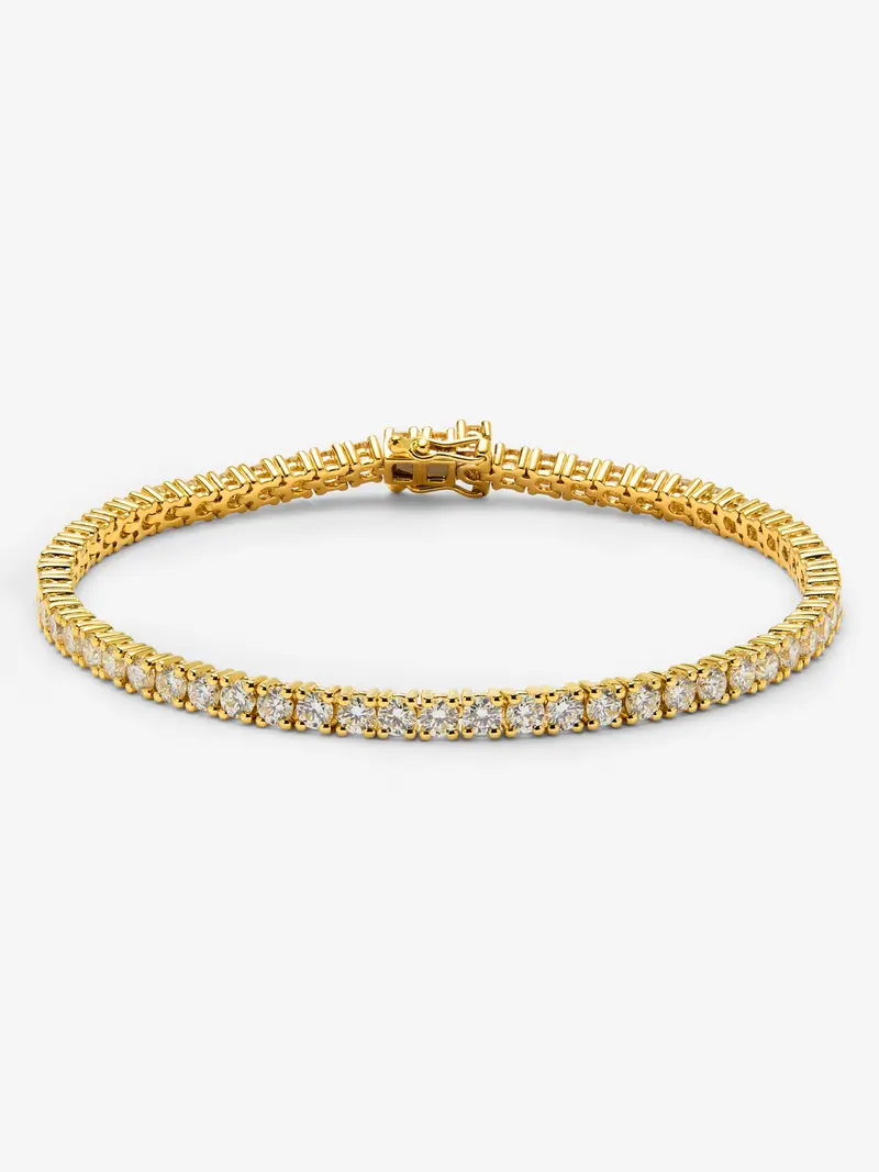 Pulsera rivière de oro amarillo de 18K con diamantes blancos en talla brillante de 4,7cts