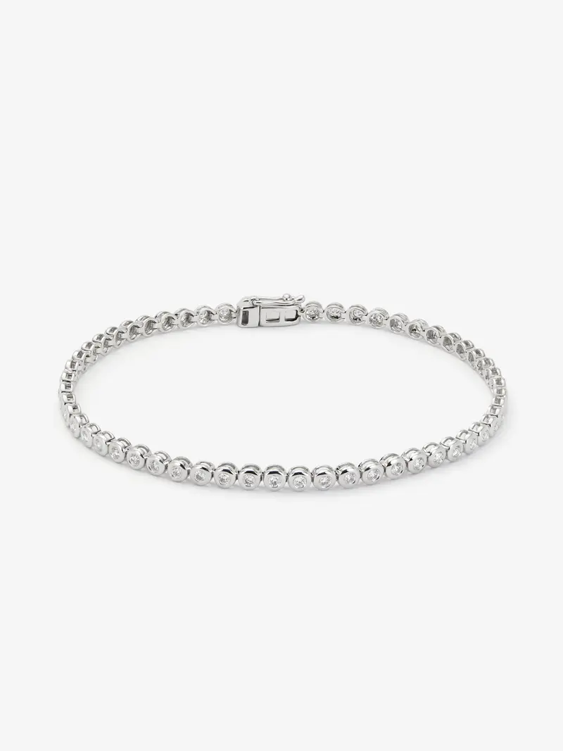 Pulsera rivière de oro blanco de 18K con diamantes en talla brillante con un total de 0,89 cts