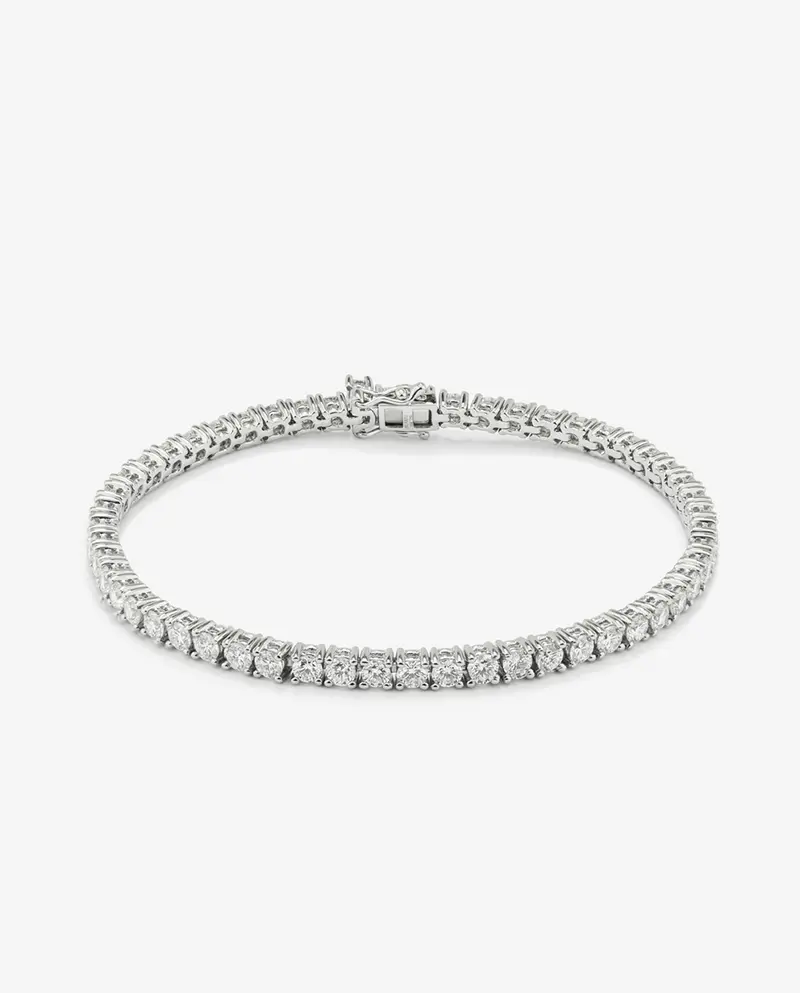 Pulsera rivière de oro blanco de 18K con diamantes en talla brillante con un total de 1,54 cts