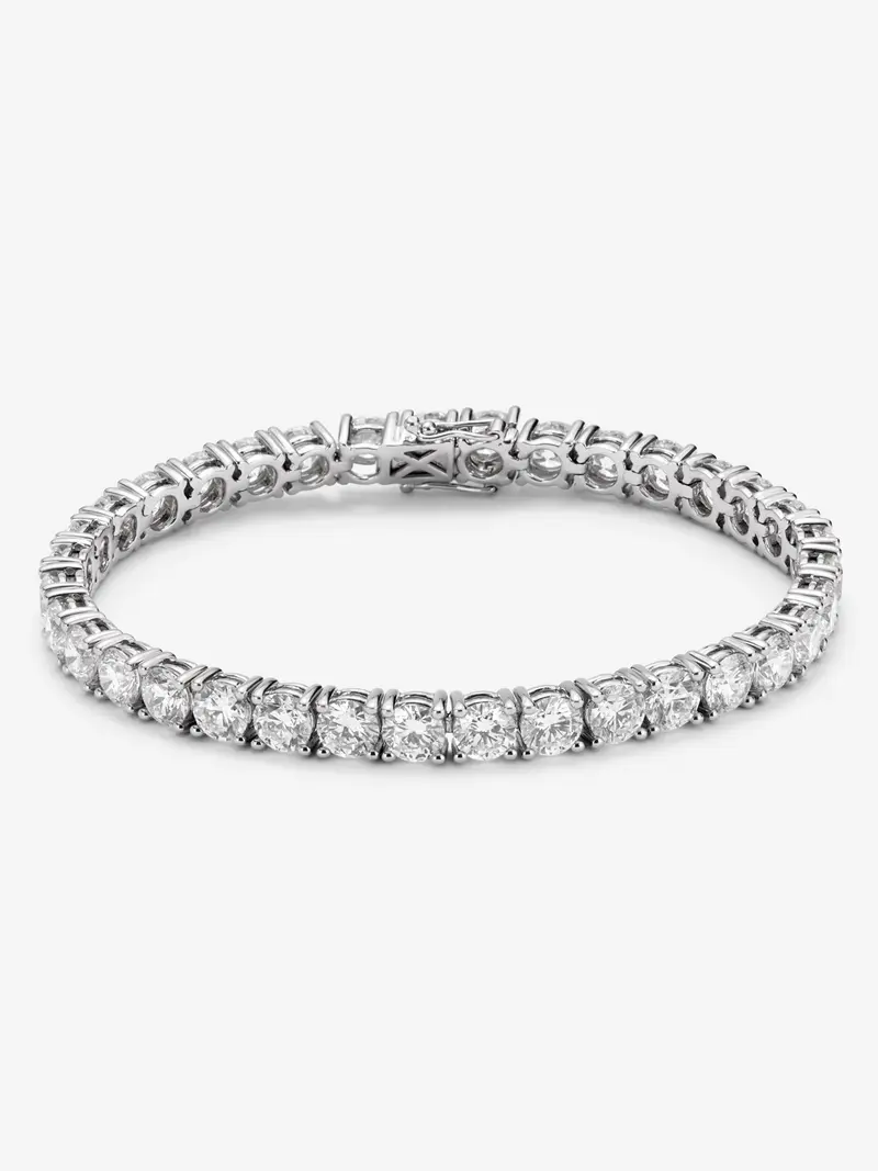 Pulsera rivière de oro blanco de 18K con diamantes en talla brillante con un total de 14,15 cts